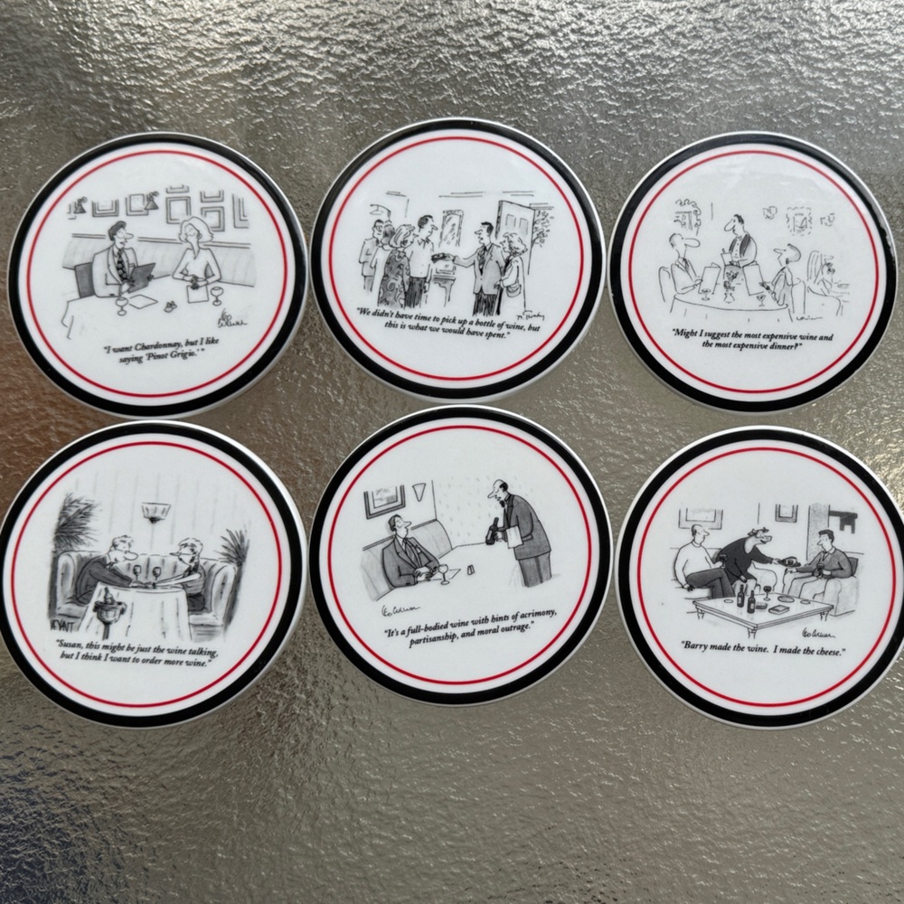 Restoration Hardware Black and White Cartoon Coasters